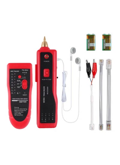 Buy Multi-functional Network Cable Tester for RJ11 RJ45 with Probe Red in Saudi Arabia