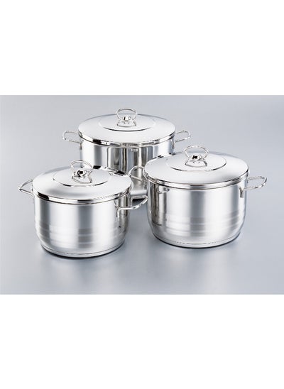 Buy Korkmaz Astra Stainless Steel cookware set, 6 pieces: in Saudi Arabia