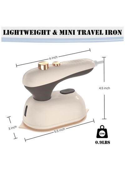 Buy Professional Micro Steam Iron, Portable Travel Steam Iron, 180° Rotating Mini Travel Steam Iron, Foldable Mini Steam Iron for Clothes Travel Size, Handheld Mini Iron Steamer for Home Dry & Wet Ironing in Saudi Arabia