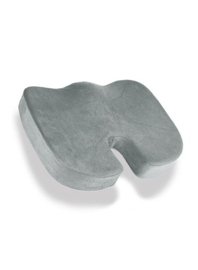 Buy Memory Foam Seat Cushion, Gel Infused Soft Velour Cover Non-Slip Bottom With Handle, Orthopedic Relief Tailbone Coccyx Sciatica Back Pain For Office Chair WFH Car Seat Wheelchair Airplane Grey in UAE