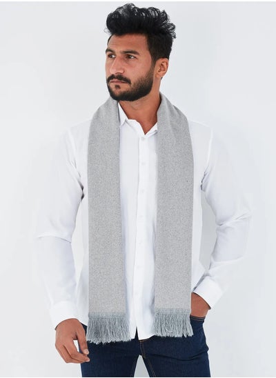 Buy Solid Wool Winter Scarf/Shawl/Wrap/Keffiyeh/Headscarf/Blanket For Men & Women - Small Size 30x150cm - Light Grey in Egypt