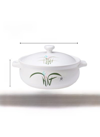 اشتري Commercial Grade Ceramic Stew Pot Gas Stove Compatible White 38# 29 * 10cm في السعودية