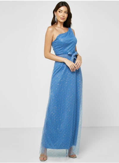 Buy One Shoulder Shimmer Dress in UAE