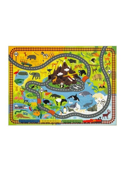 اشتري Playtime Collection Animal Safari Road Map Educational Learning & Game Area Rug Carpet For Kids And Children Bedrooms And Playroom (3' 3" X 4' 7") في الامارات