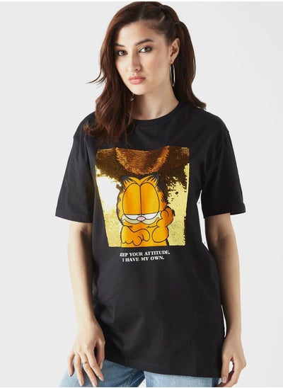 Buy Garfield Print T-Shirt in UAE