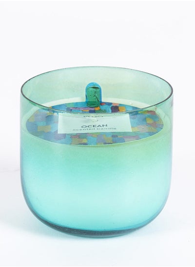 اشتري Kujo Ocean Glass Candle, Blue - 35 hrs في الامارات