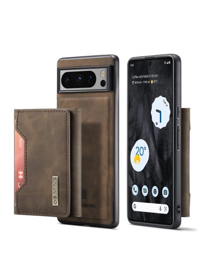 Buy Wallet Case for Google Pixel 8 Pro, DG.MING Premium Leather Phone Case Back Cover Magnetic Detachable with Trifold Wallet Card Holder Pocket (Coffee) in UAE