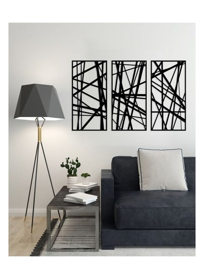 Buy Home gallery Decorative Abstract linear pattern Sticker wall art 3 panels 80X130 cm in Egypt