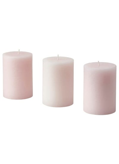 اشتري 3 Pack Scented Pillar Candle, Jasmine/Pink, 30 Hr في السعودية