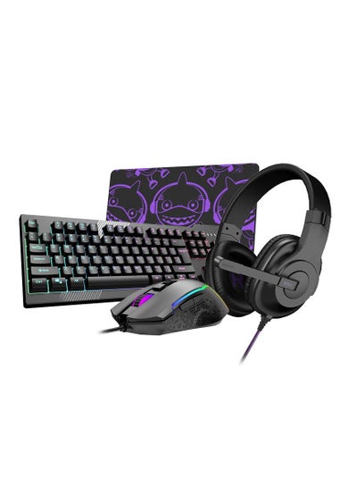 Keyboard And Mouse And Mouse Pad And Headset Wired Led Rgb Backlight Bundle  For Pc Gamers Users - 4 In 1 Gift Box Edition Hornet Rx-250