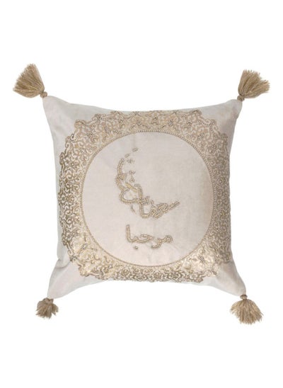 اشتري Luna Filled Cushion, Beige & Gold - 40x40 cm في الامارات