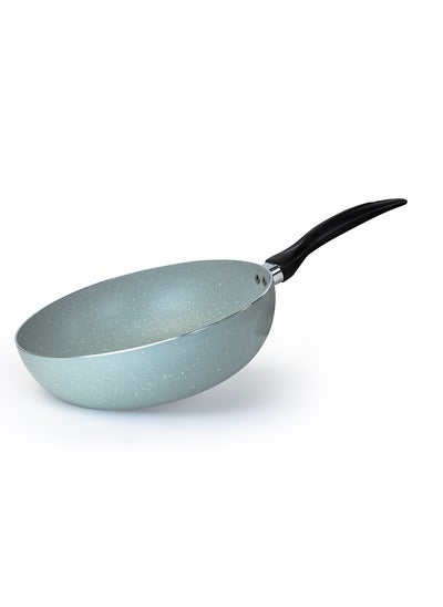 Buy 26cm Aluminium Pressed Wok Pan, Non- Stick, Induction, Marble coated in UAE