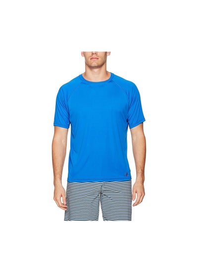 Buy Mr. Swim Men Contrast UPF 50 Swim Tee, Royal and Black in UAE