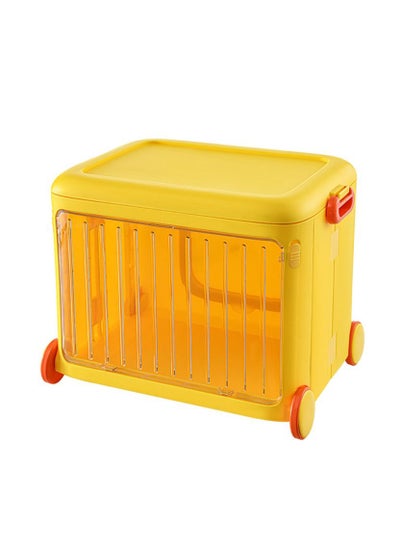 Buy Stackable Toy Storage Box with Wheels, Closet Plastic Storage, 49x35x38.5 cm in UAE