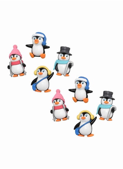 Buy Penguin Ornaments, SYOSI Cute Penguin Characters Toys Mini Penguin Figure Collection Playset, Penguin Cake Topper, 8 Pieces in Saudi Arabia