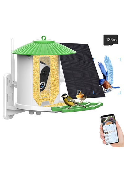 Buy Smart Bird Feeder Camera 1080P HD Camera Color Night Vision Smart AI Identify Bird Species PIR Human Detection Video Wild Bird Feeder in UAE