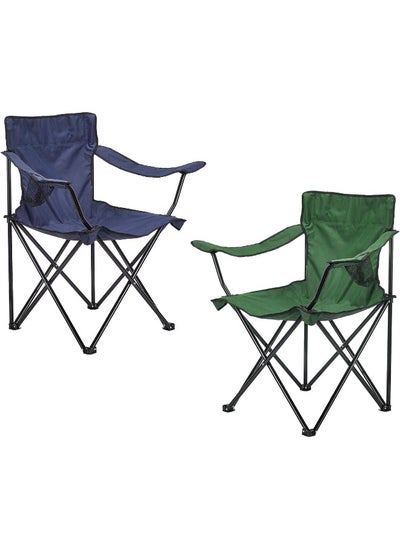 اشتري Folding Beach Chair Foldable Camping Chair With Carry Bag For Adult, Lightweight Folding High Back Camping Chair For Outdoor Camp Beach Travel Picnic Hiking في الامارات