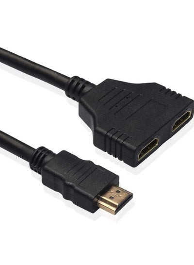 اشتري كابل مقسم HDMI - موزع HDMI 1 في 2 مخرج 1080P ذكر الى HDMI مزدوج انثى 1 الى 2 اتجاه HDMI محول مقسم HDMI لHDMI HD LED LCD والتلفزيون في مصر