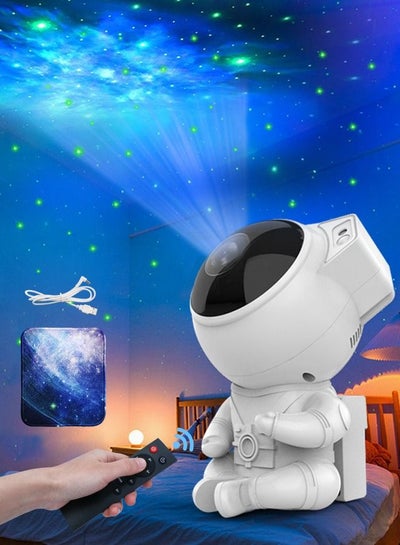 اشتري Star Projector Night Light with Timer, Remote Control and 360°Adjustable Design, Astronaut Nebula Galaxy Night Light Projector for Children Adults Baby Bedroom, Party Room and Game Room في الامارات