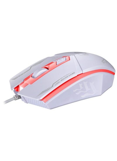 اشتري Chasing Leopard 199 USB 1600DPI Three-speed Adjustable LED Backlight Wired Optical Gaming Mouse, Length: 1.3m(White) في السعودية