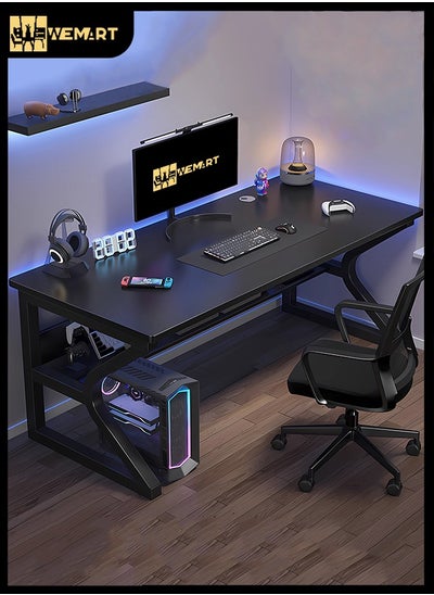 Buy Gaming Table, Computer Table,Gaming Desk,C-Shaped Table Legs Simple Game Table,Office Desk Home Desk Student Writing Study Table, Black(140*60CM) in Saudi Arabia