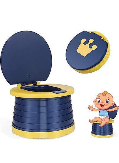 Buy Toddler Potty Training Seat Portable Travel Potty Chair Toilet Foldable Kids Toilet Seat For Boys Or Girls Baby Potty Stool For Outdoor(Blue) in Saudi Arabia