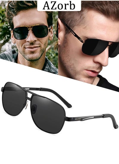 Buy Polarized Aviator Sunglasses Men Metal Frame Men's Sunglasses Classic Women Sun Glassess Eye UV Protection Shades for Driving Fishing Outdoor in Saudi Arabia