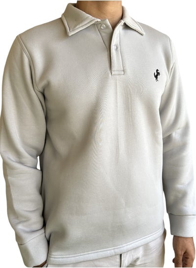 Buy Horse Polo Sweat Polo Shirt, Gray in Egypt