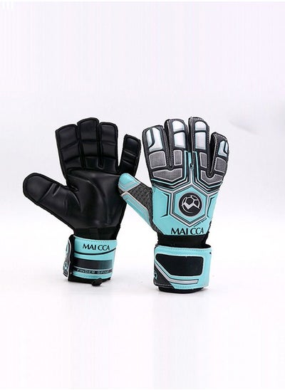 اشتري Pro Goalkeeper Gloves with Finger Protection (Size 7-12, Level 5) 4+3mm EXT Contact Grip Maximum Grip, Protection & Comfort Goalkeeper Gloves Men's Adult Boys في السعودية