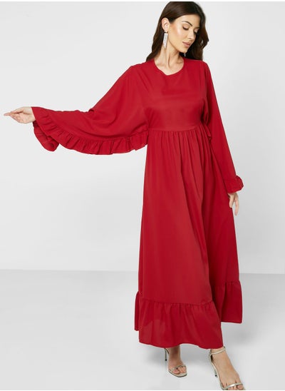 Buy Ruffle Hem Detail Dress in Saudi Arabia