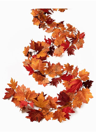 Buy 2 Pack Fall-Garland, SYOSI Garland Leaf, Foliage Mantle Vine Fall Decor Artificial Autumn Decoration for Home, Fireplace, Mantle, Front Door, Thanksgiving Decor in Saudi Arabia