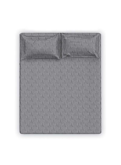 اشتري Albany Single Bed Fitted Sheet Set 120X200+30 Cm/50X75+15 Cm Scallop Grey (ANU-DUB-034 A) في الامارات