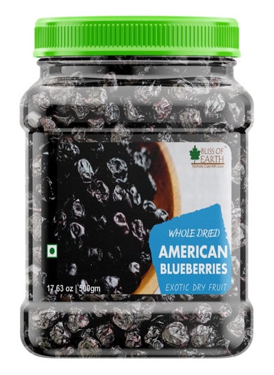 Buy Bliss of Earth 500gm Whole Dried American Blueberries Dry Fruit in UAE