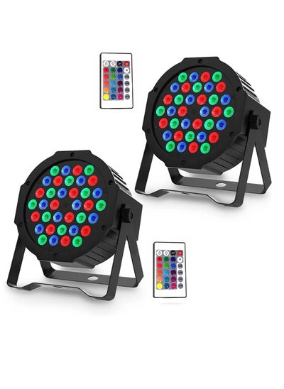 Buy 2 Pcs RGB Stage Lighting 36 LED Dj Par Lights Uplighting For Events Sound Activated Remote And DMX Control, RGB Disco Par Light For Wedding, Party, Concert And Festival in UAE