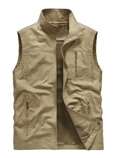 Buy Men’s vest made of gabardine Beige in Egypt