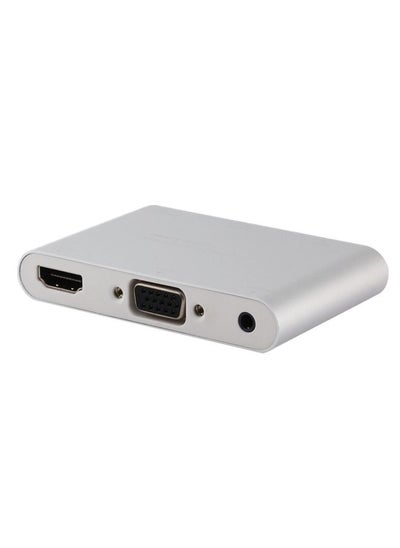 اشتري P27 Metal Cover Micro USB to HDMI + VGA HDTV Converter Digital AV Adapter, Power by EZCast, Support iOS / Android / Windows System(Silver) في الامارات