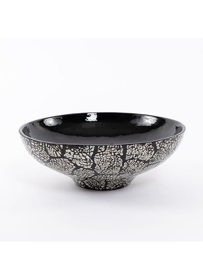 اشتري Orbit Decorative Bowl, Black & White - 28 cm في الامارات