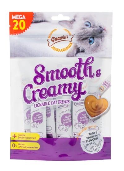 اشتري Gnawlers Smooth & Creamy Lickable Cat Treats (20pcsx15g) - Salmon في الامارات