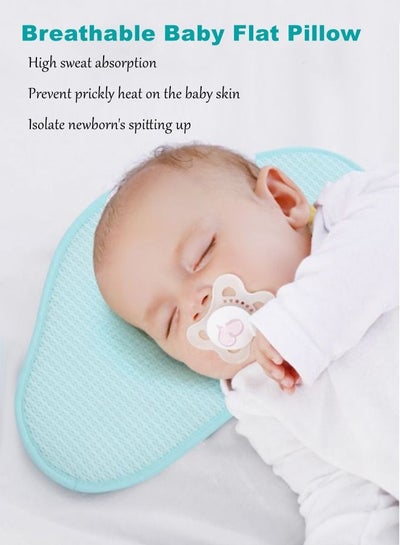 Buy 2 Pcs Breathable Baby Flat Pillow High Sweat Absorption Isolate Newborn's Spitting Up in UAE