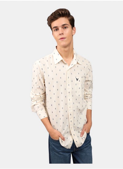 اشتري AE Printed Slim Fit Everyday Button-Up Shirt في السعودية