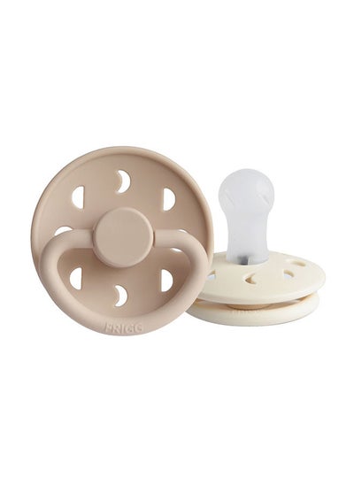 اشتري Pack Of 2 Moon Phase Silicone Baby Pacifier 0-6M, Cream/Croissant - Size 1 في السعودية