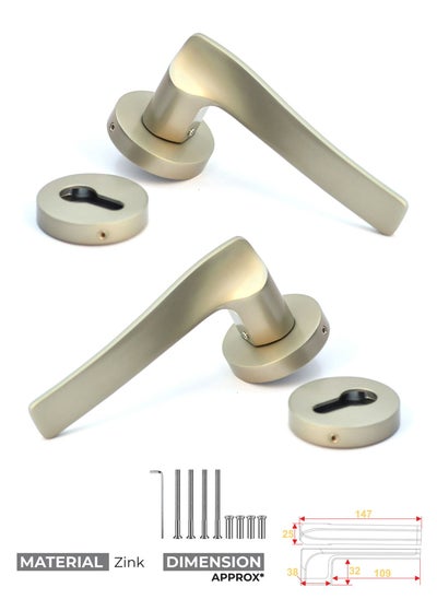 Buy Mortise Zink Door Handle (Satin W1024) in Saudi Arabia