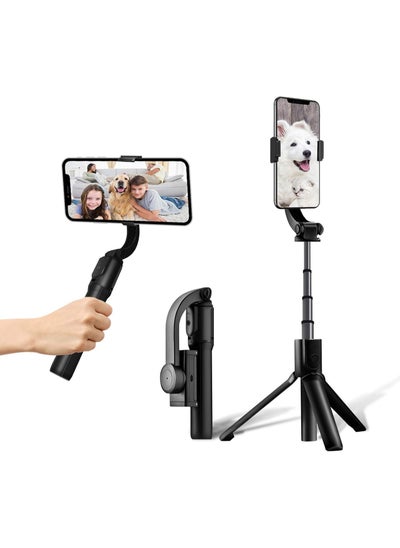 Buy Portable Phone Gimbal Stabiliser with Wireless Remote, Mobile Phone Stabilizer for Vlog YouTube, Foldable Gimbal Compatible with iPhone and Android Smartphones in UAE