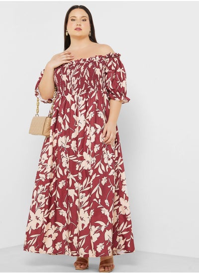 Buy Printed A Line Maxi Dress in UAE