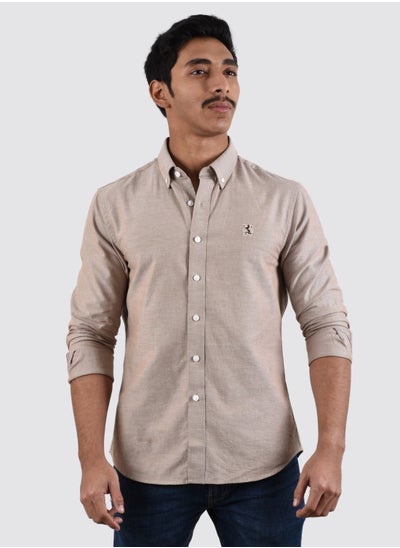 Buy Men's Lion Oxford Shirt - Khaki in Saudi Arabia