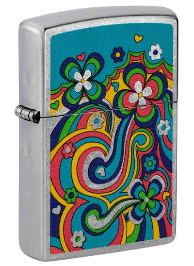 اشتري Zippo 48579 207 Flower Power Design Street Chrome Windproof Lighter في الامارات