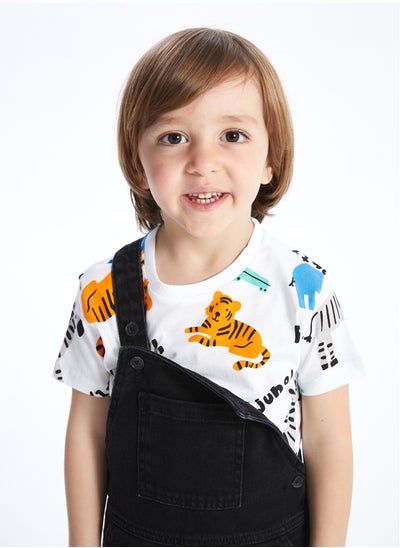 Buy Crew Neck Short Sleeve Printed Baby Boy T-shirt in Egypt