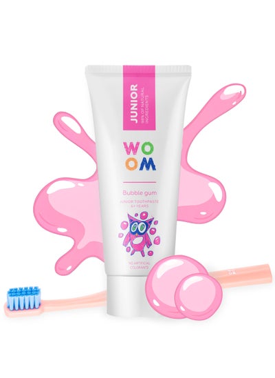 اشتري Toothpaste KIDS WOOM JUNIOR Bubble Gum Flavor  Natural Organic Toothpaste (for 6+ years old Kids), 50ml في الامارات