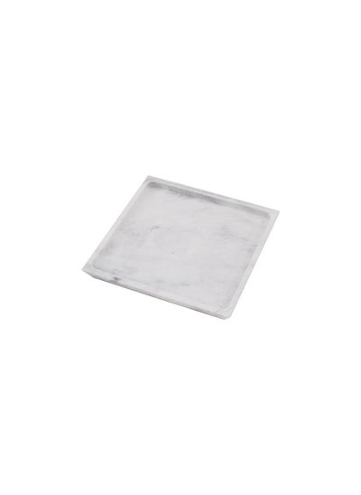 Buy Radicaln Handmade Square Serving Tray White Marble 10" Inch Square Vanity Tray Jewelry Holder, Makeup Storage - Marble Tray for Candle Holder & Soap Holder & Bathroom Organizer Countertop in UAE