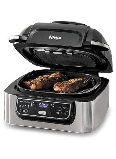 Ninja FG551 Foodi Smart XL 6-in-1 Indoor Grill with 4-Quart Air Fryer Roast  Bake Dehydrate Broil and Leave-in Thermometer, with Extra Large Capacity,  and a stainless steel Finish 